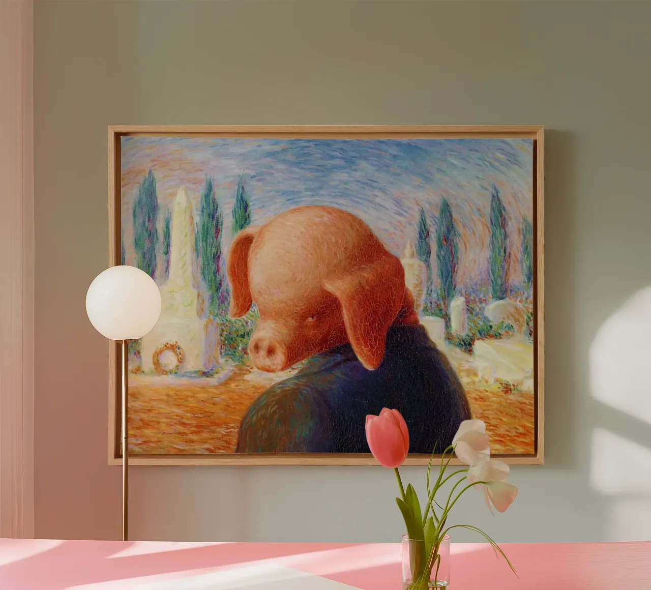 René Magritte - Un colpo di fortuna (1960) tela con Cornice a cassetta da Chérie Prints