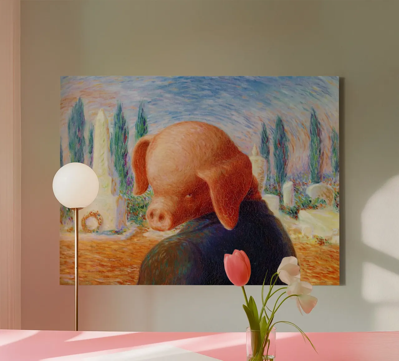 René Magritte - Un colpo di fortuna (1960) tela con Cornice a cassetta da Chérie Prints