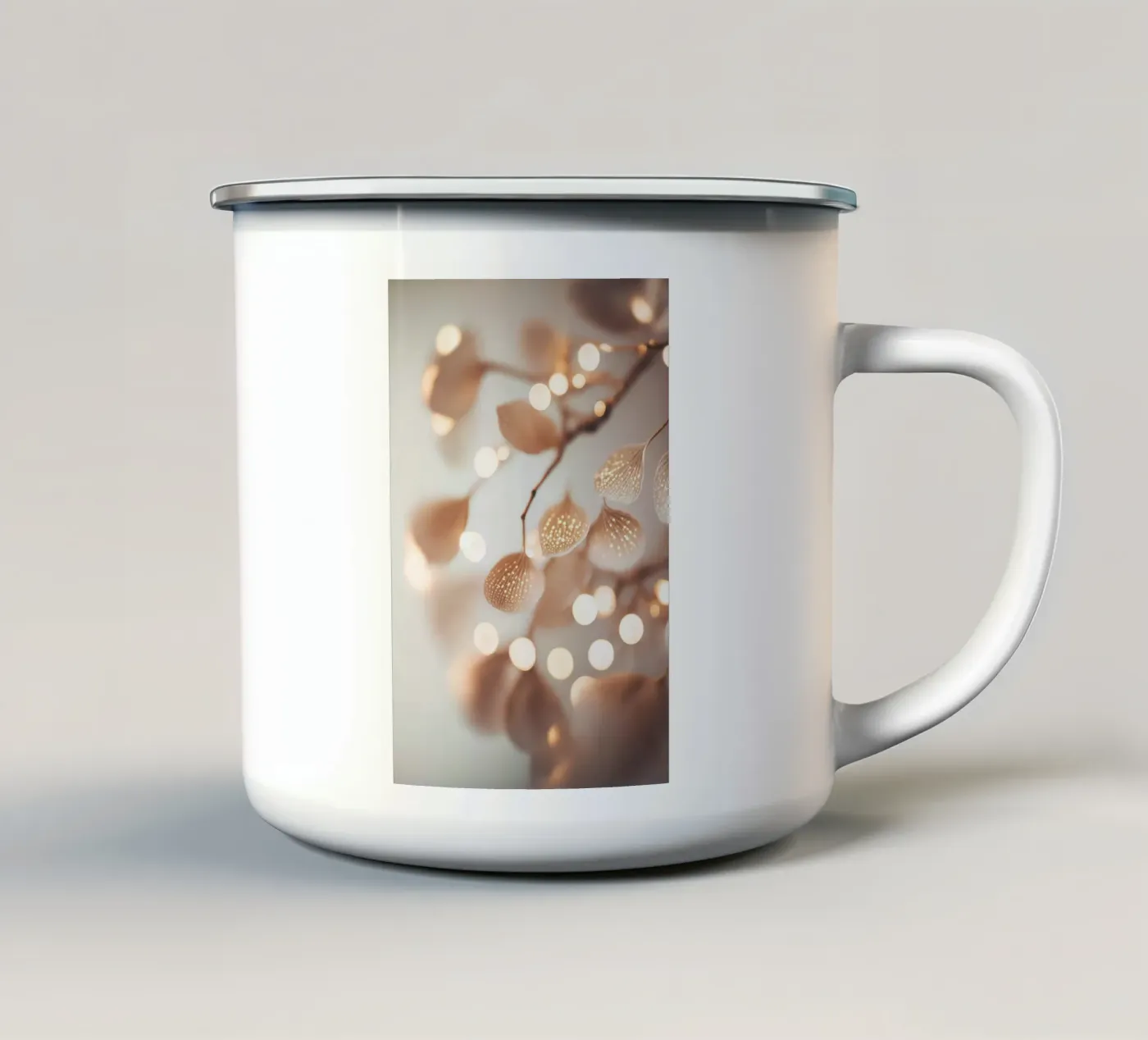 Tiny Leafs enamel mug by treechild