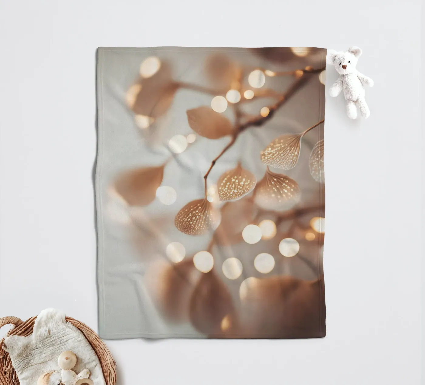 Tiny Leafs fleece blanket by treechild
