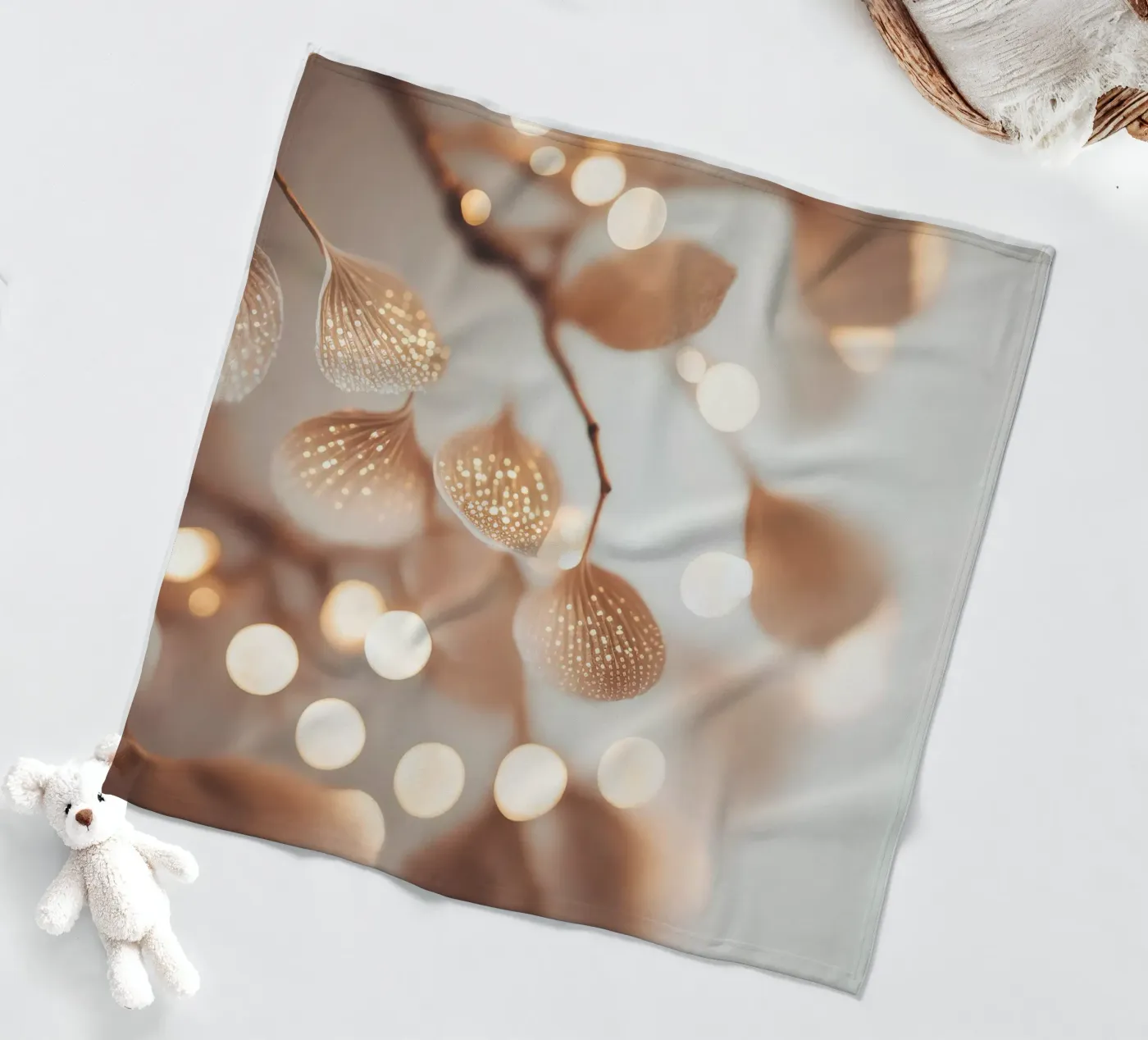 Tiny Leafs fleece blanket by treechild
