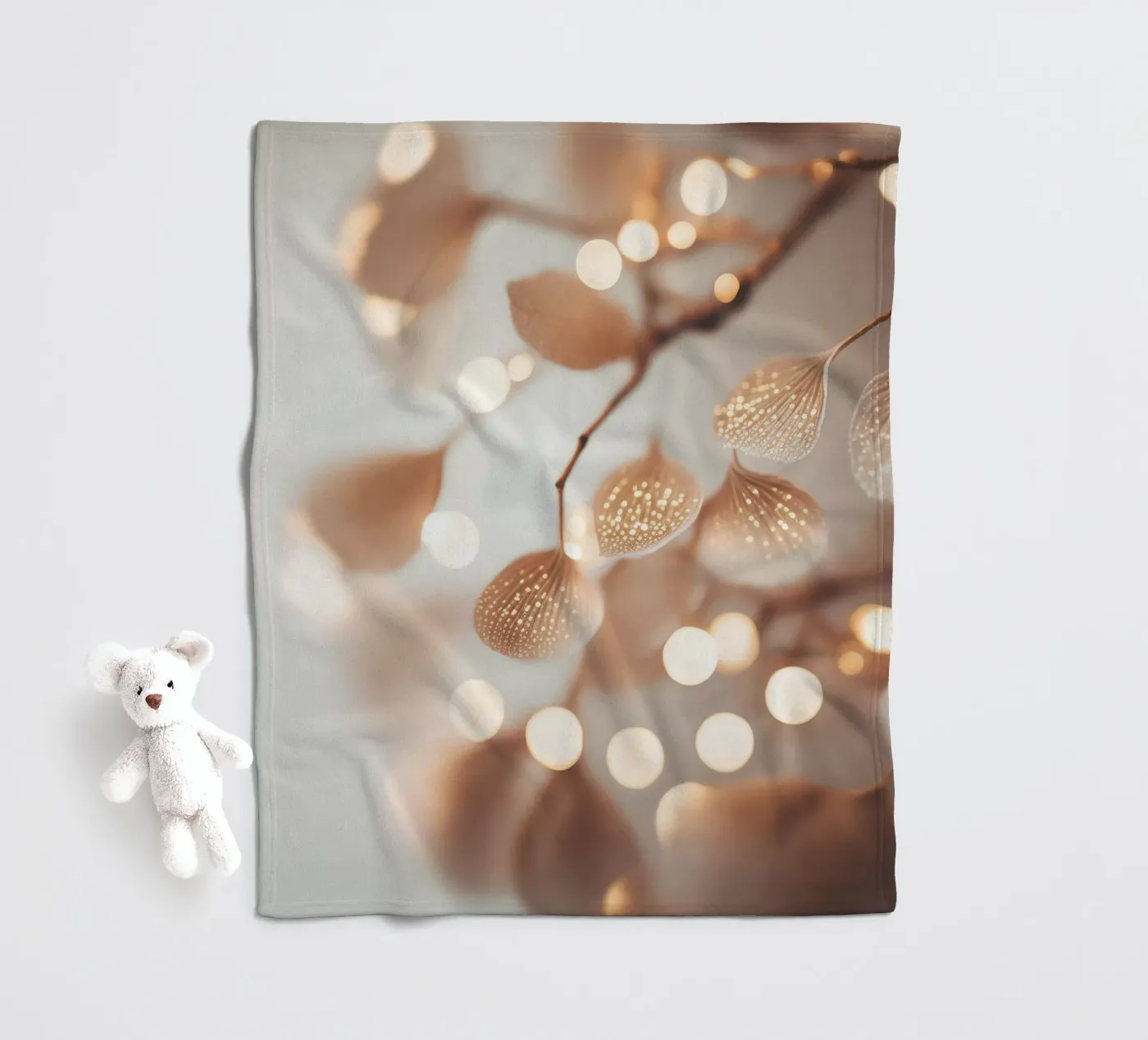 Tiny Leafs fleece blanket by treechild