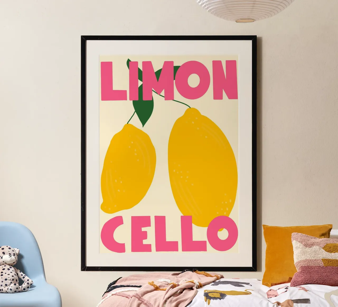 Limoncello Pop Art Retro Kitchen Poster poster con telaio in legno da vintagepod