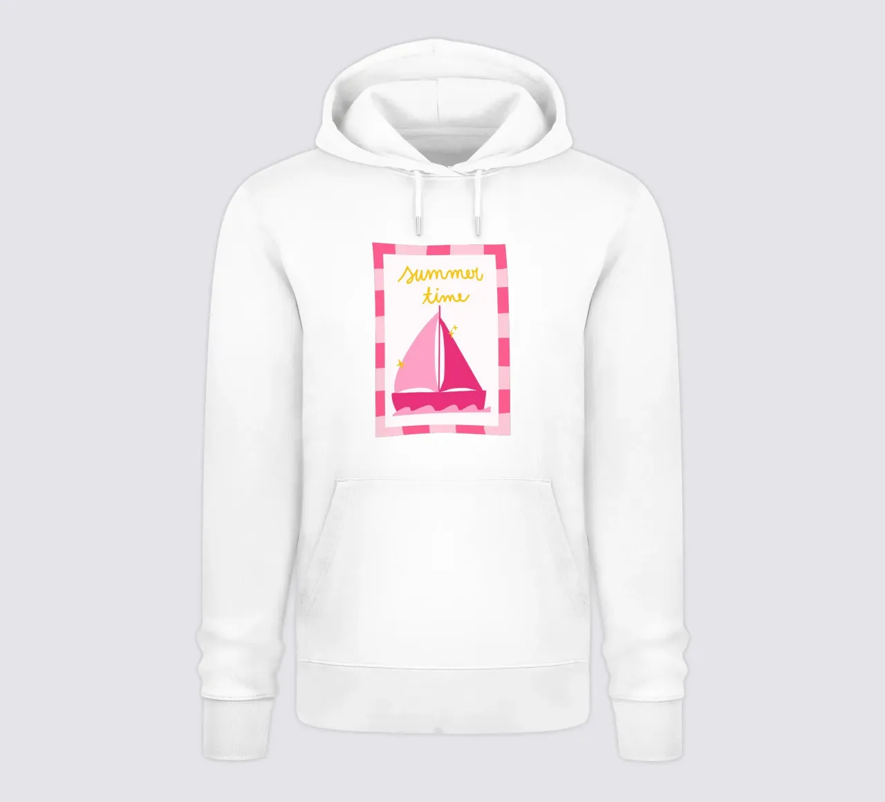 Poster rosa retrò Summertime Sailboat felpa con cappuccio da vintagepod