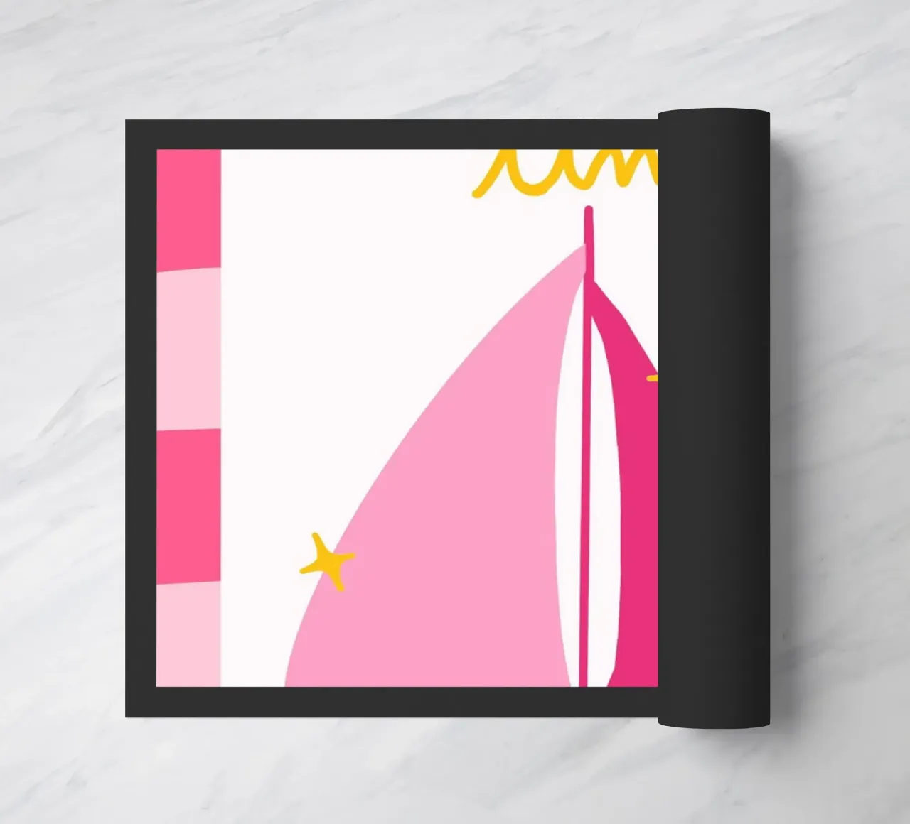 Poster rosa retrò Summertime Sailboat zerbino da vintagepod