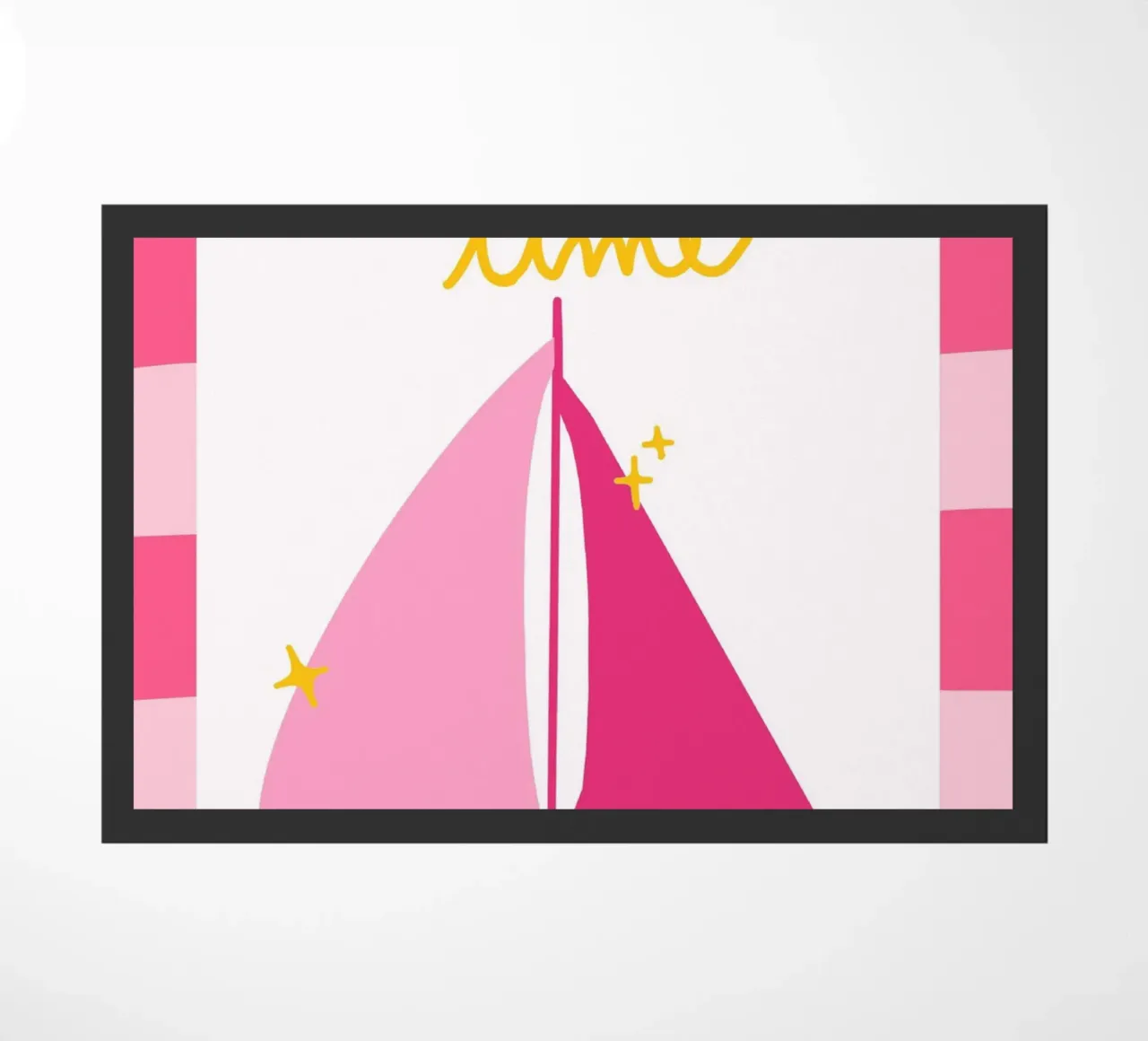 Poster rosa retrò Summertime Sailboat zerbino da vintagepod