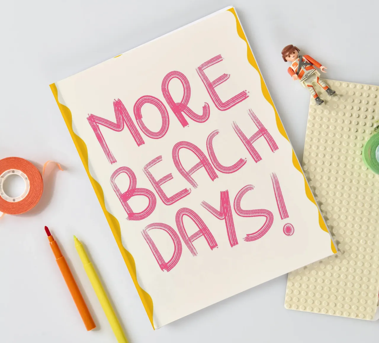More Beach Days! Retro Text Poster notebook by vintagepod