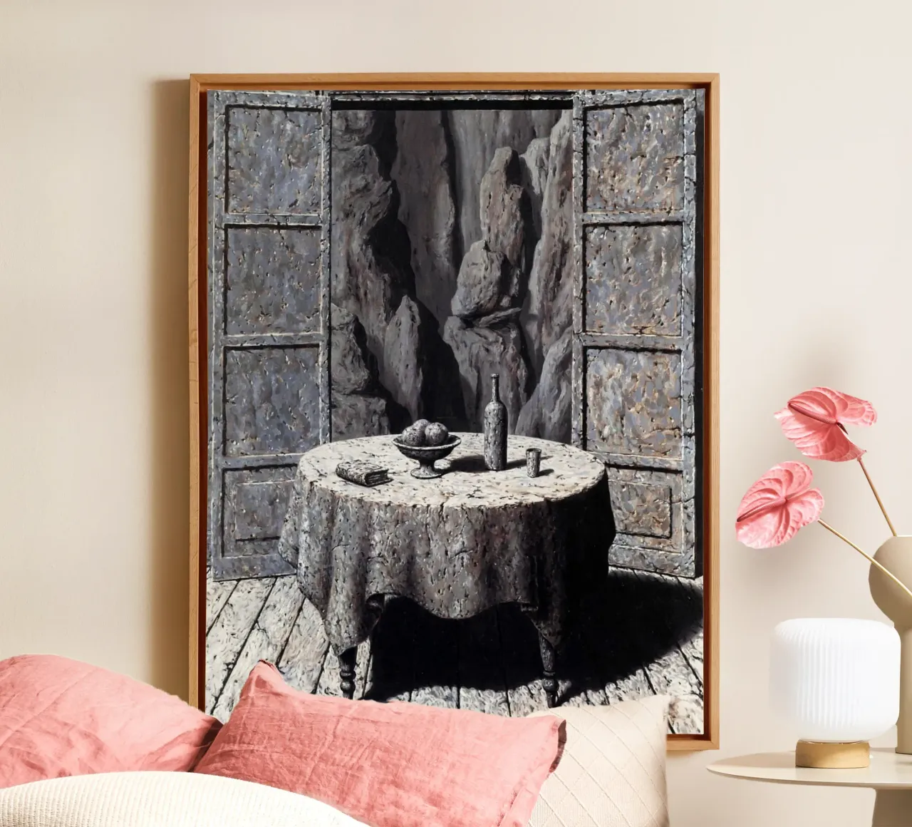 René Magritte - Memoria di un viaggio III tela con Cornice a cassetta da Chérie Prints