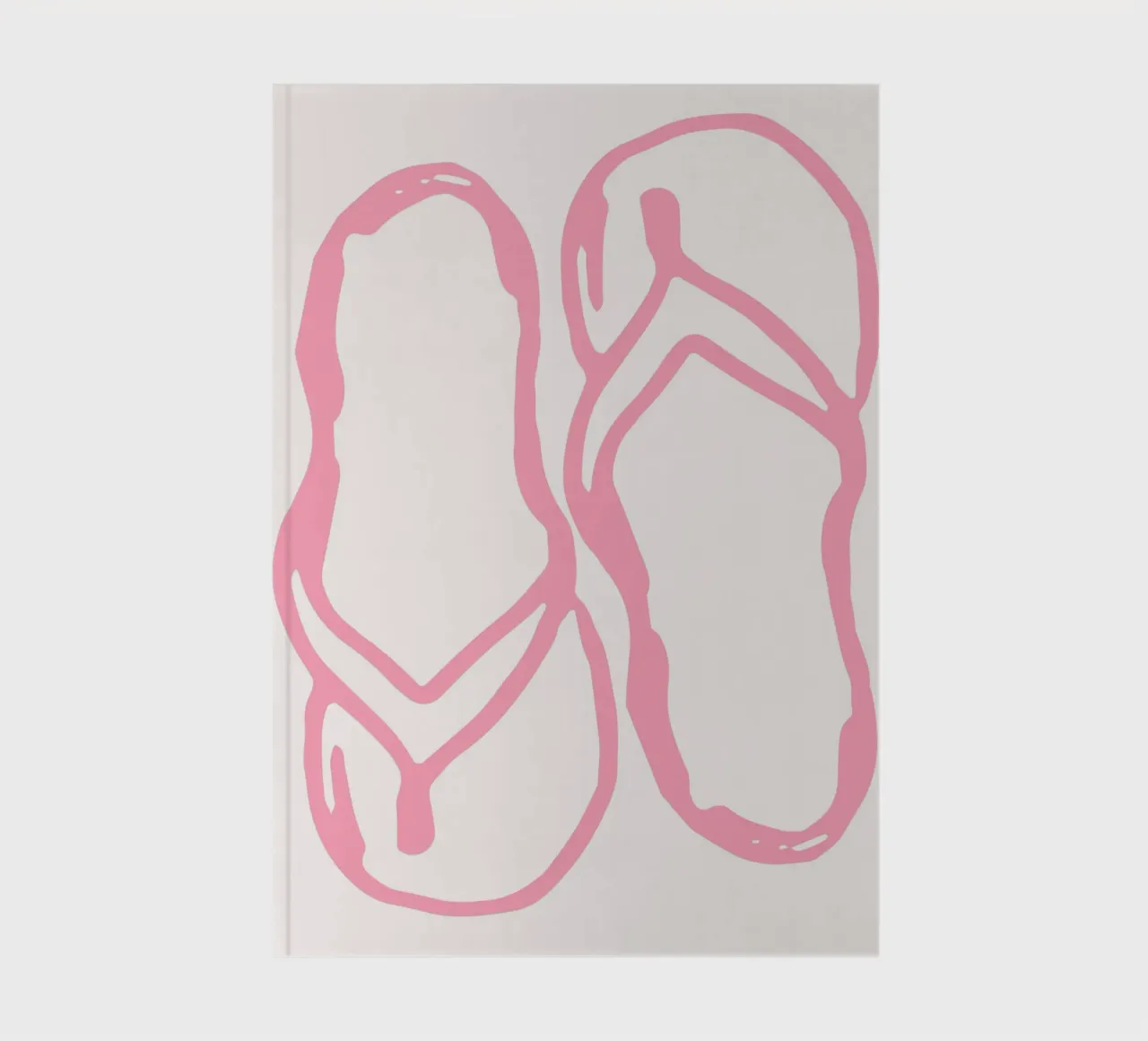 Minimalist Pink Flip Flops Line Art Print notebook by vintagepod