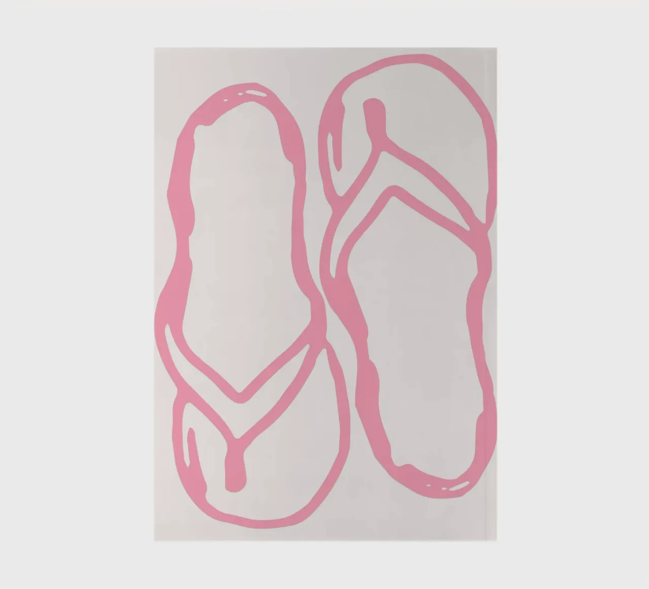 Minimalist Pink Flip Flops Line Art Print notebook by vintagepod