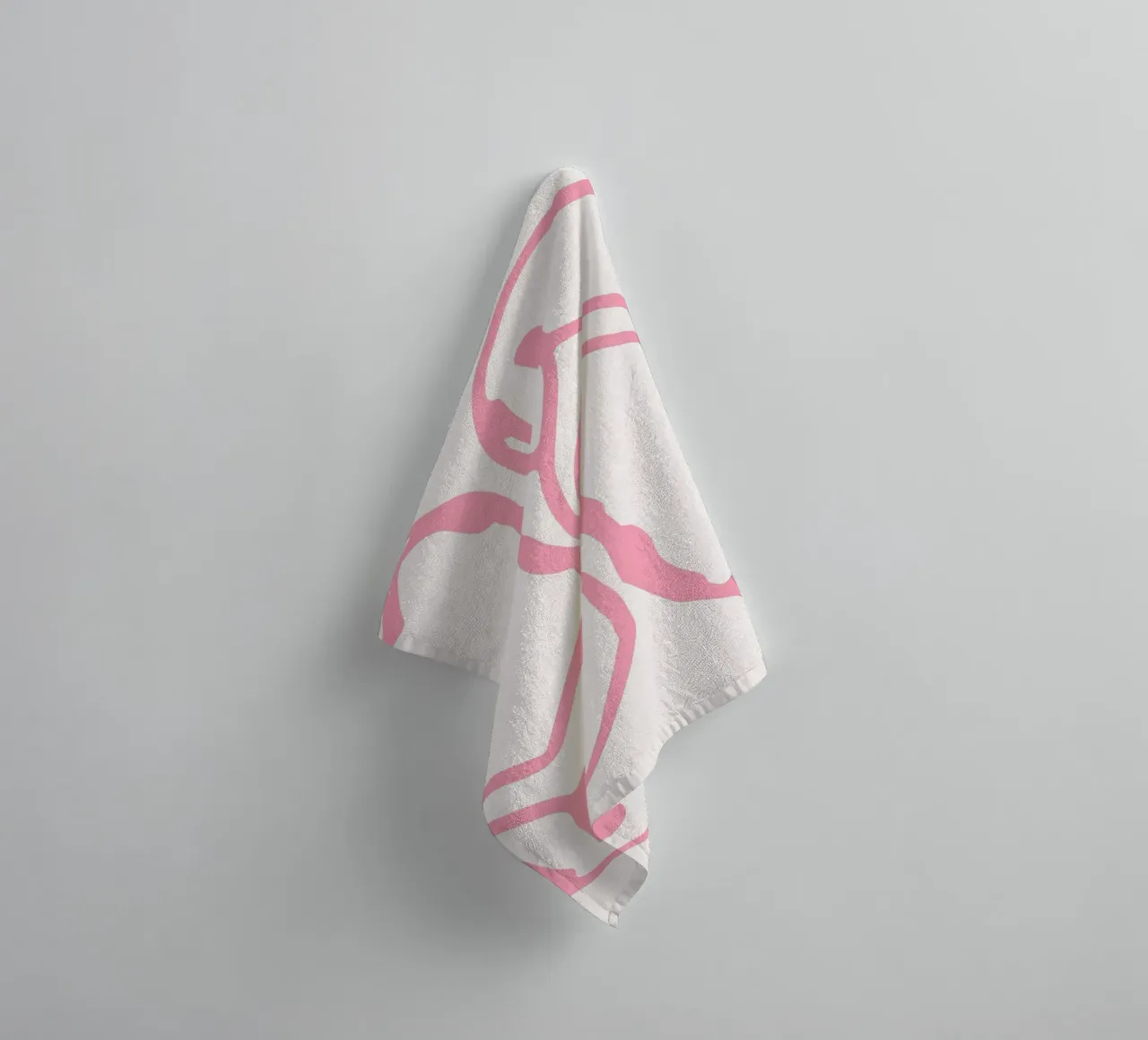 Minimalist Pink Flip Flops Line Art Print towel by vintagepod