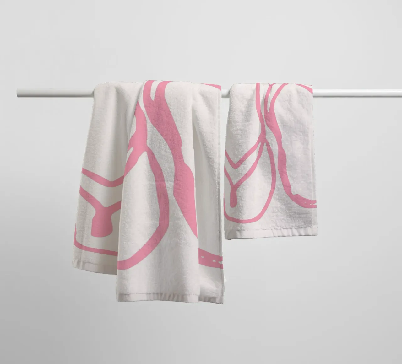 Minimalist Pink Flip Flops Line Art Print towel by vintagepod