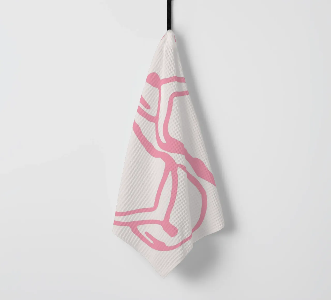Minimalist Pink Flip Flops Line Art Print torchon de vintagepod