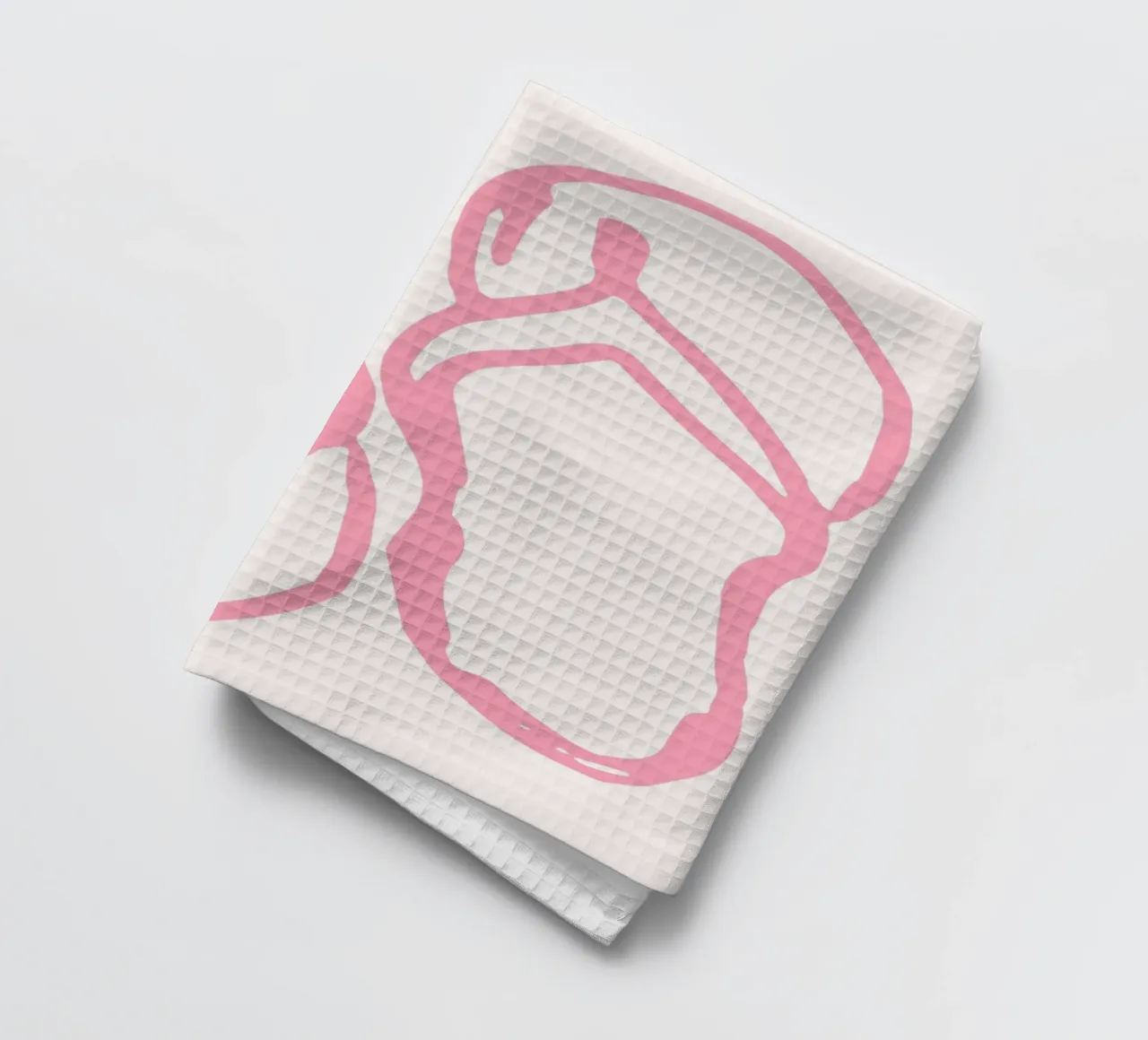 Minimalist Pink Flip Flops Line Art Print torchon de vintagepod