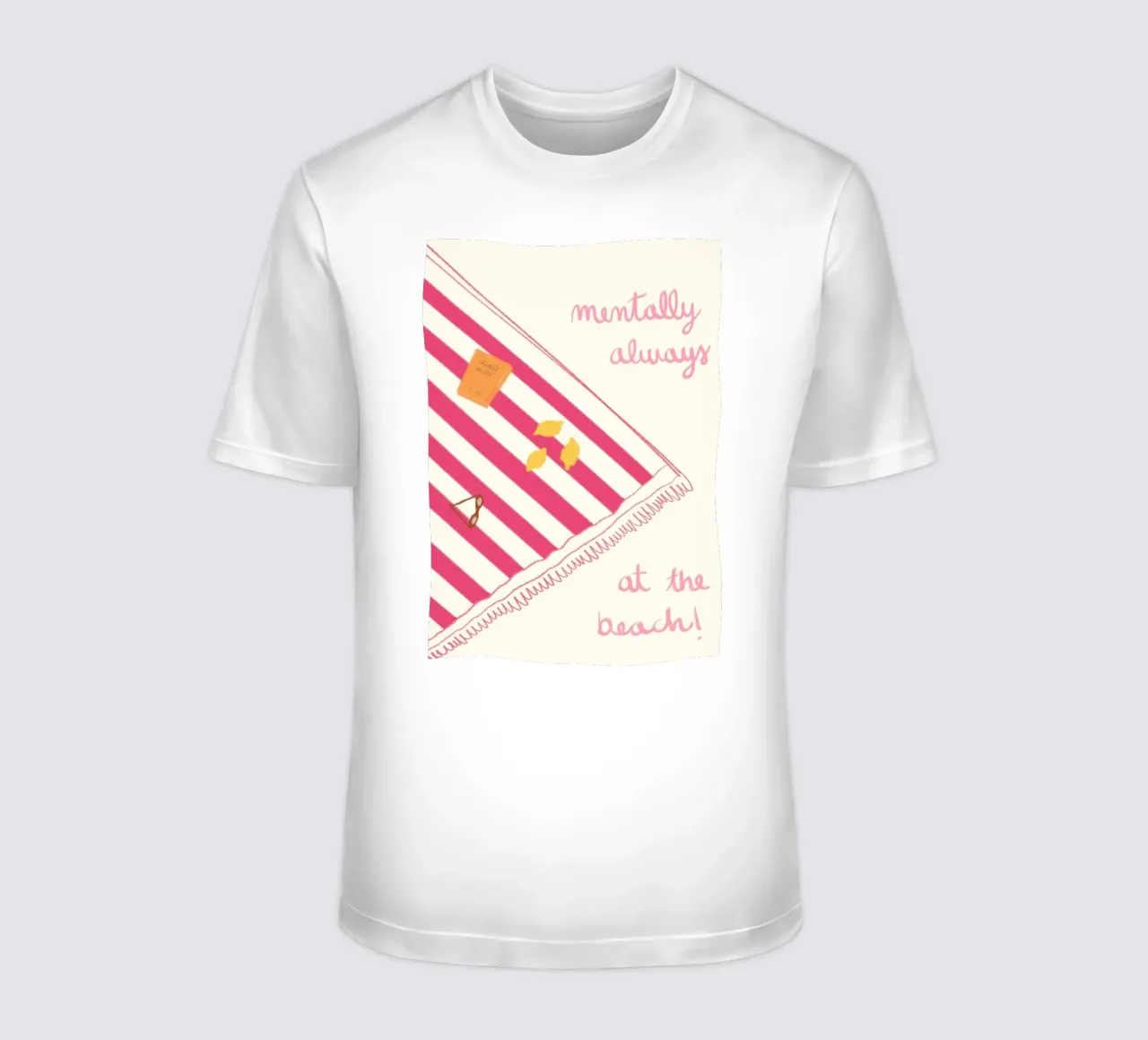 Arte retrò Mentally Always at the Beach t-shirt da vintagepod