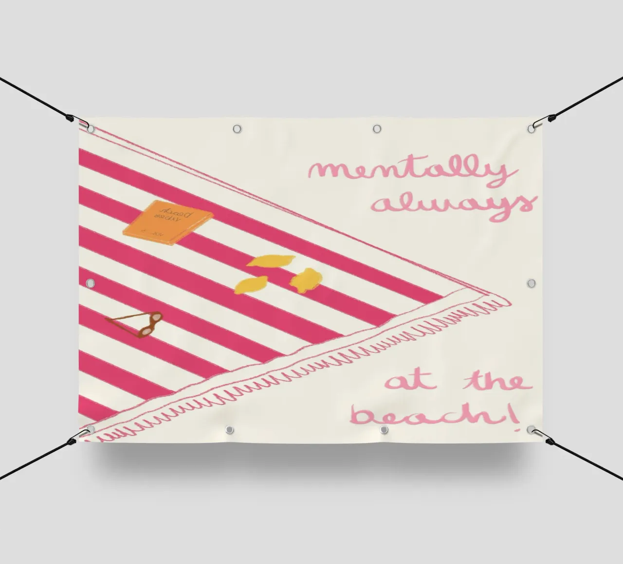 Arte retrò Mentally Always at the Beach telo in pvc da vintagepod