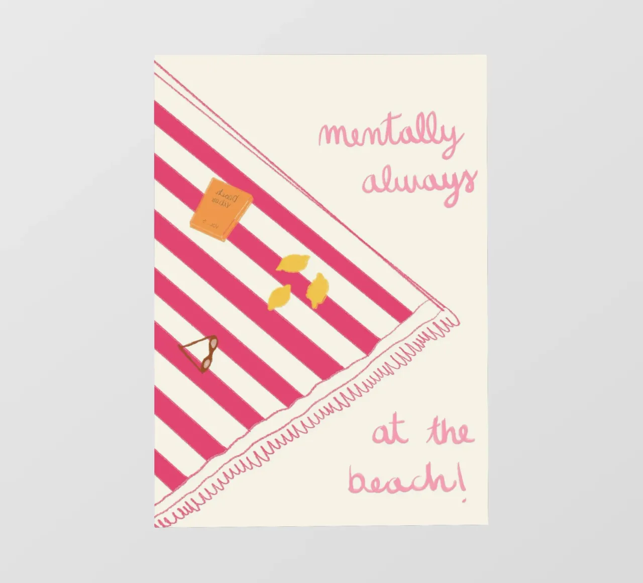 Arte retrò Mentally Always at the Beach telo in pvc da vintagepod