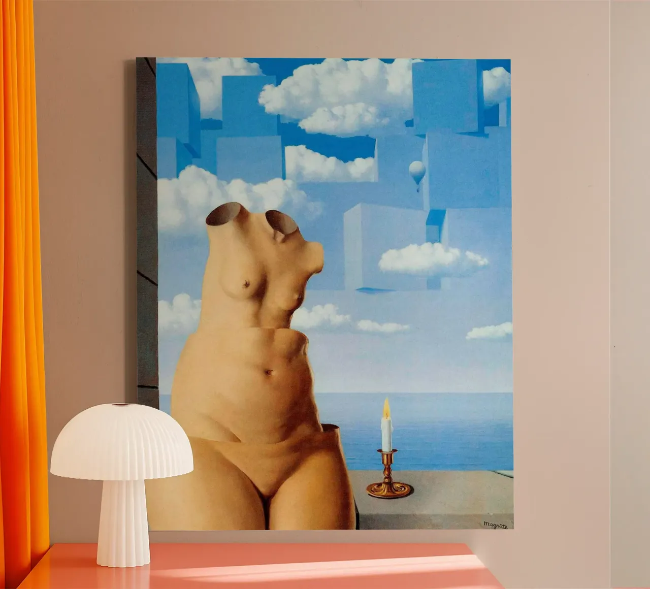 René Magritte - Delusioni di grandezza (1967) tela con Cornice a cassetta da Chérie Prints