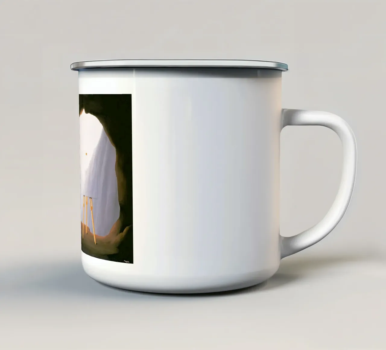 René Magritte - La condizione umana (1933) tazza in smalto da Chérie Prints