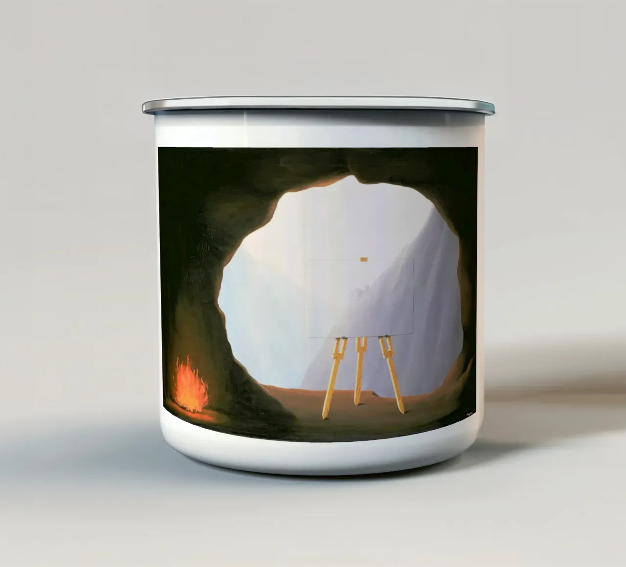 René Magritte - La condizione umana (1933) tazza in smalto da Chérie Prints