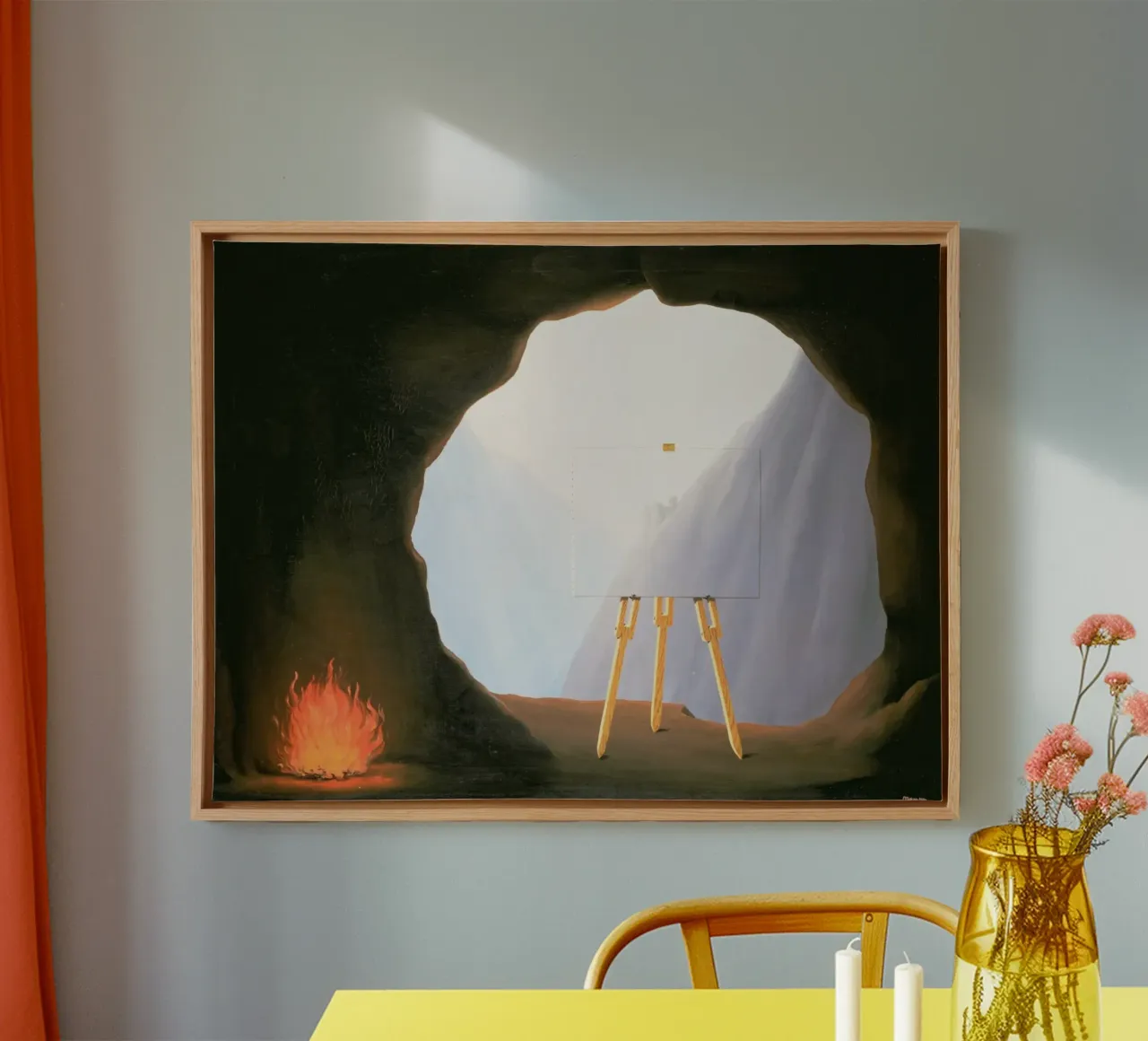 René Magritte - La condizione umana (1933) tela con Cornice a cassetta da Chérie Prints