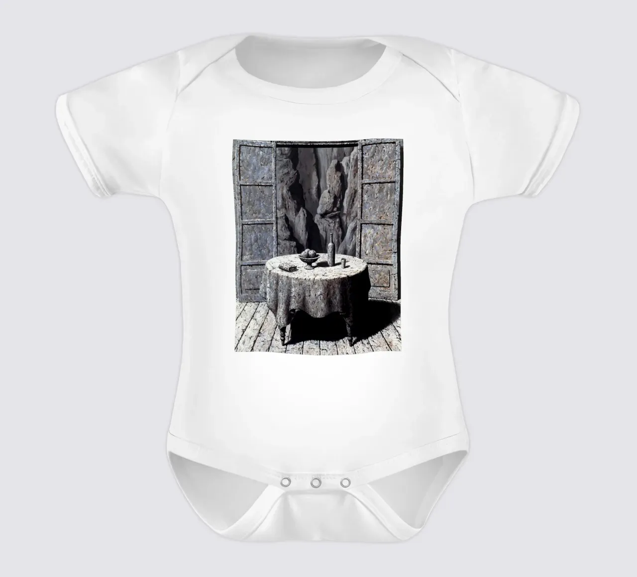René Magritte - Memoria di un viaggio III body neonato maniche corte da Classic Art Prints