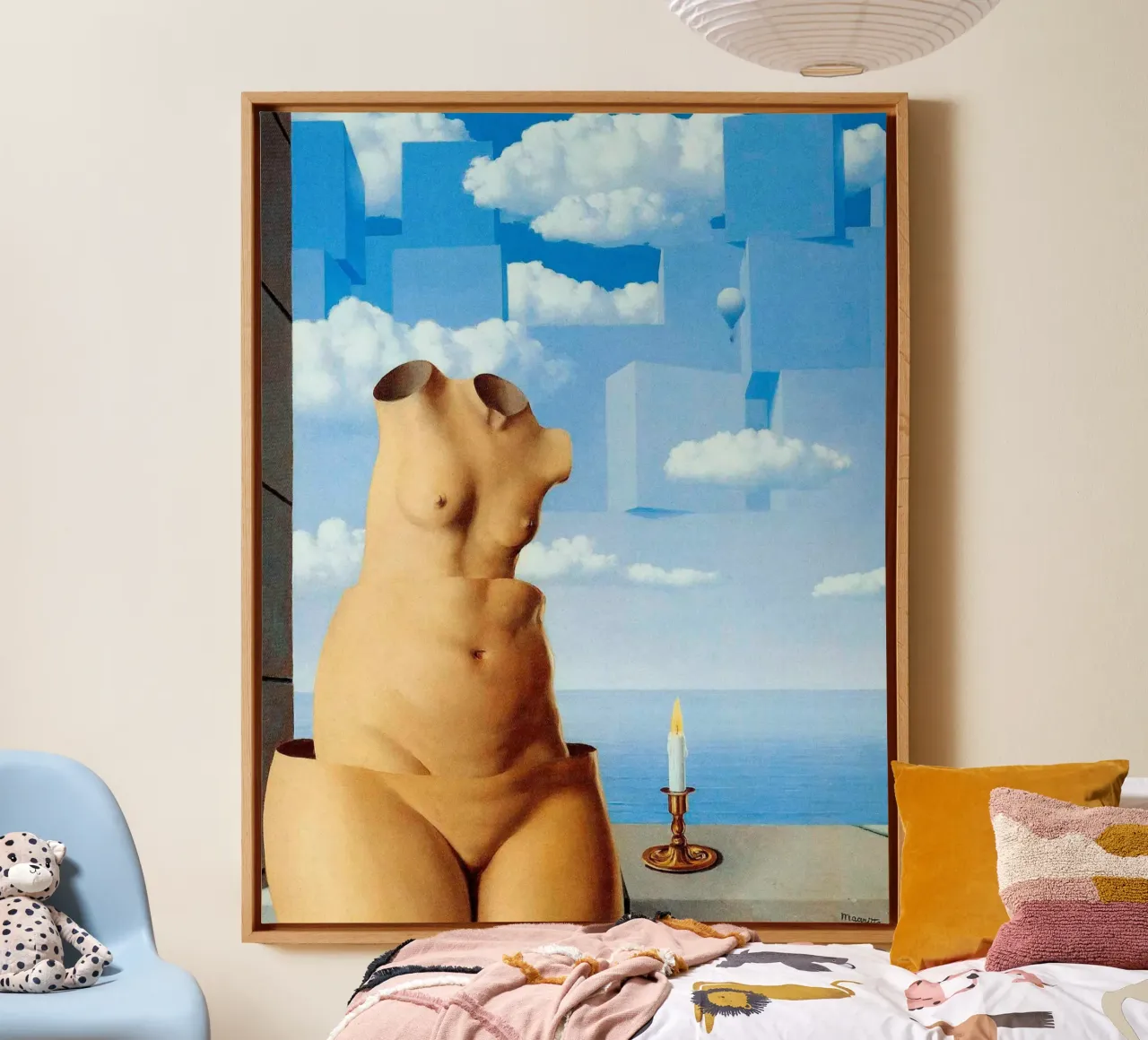 René Magritte - Delusioni di grandezza (1967) tela con Cornice a cassetta da Classic Art Prints