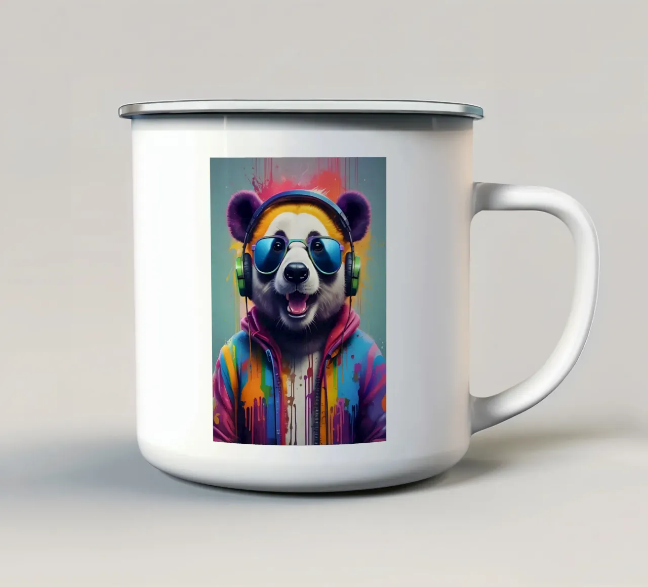 Panda happy music art tazza in smalto da MakArena