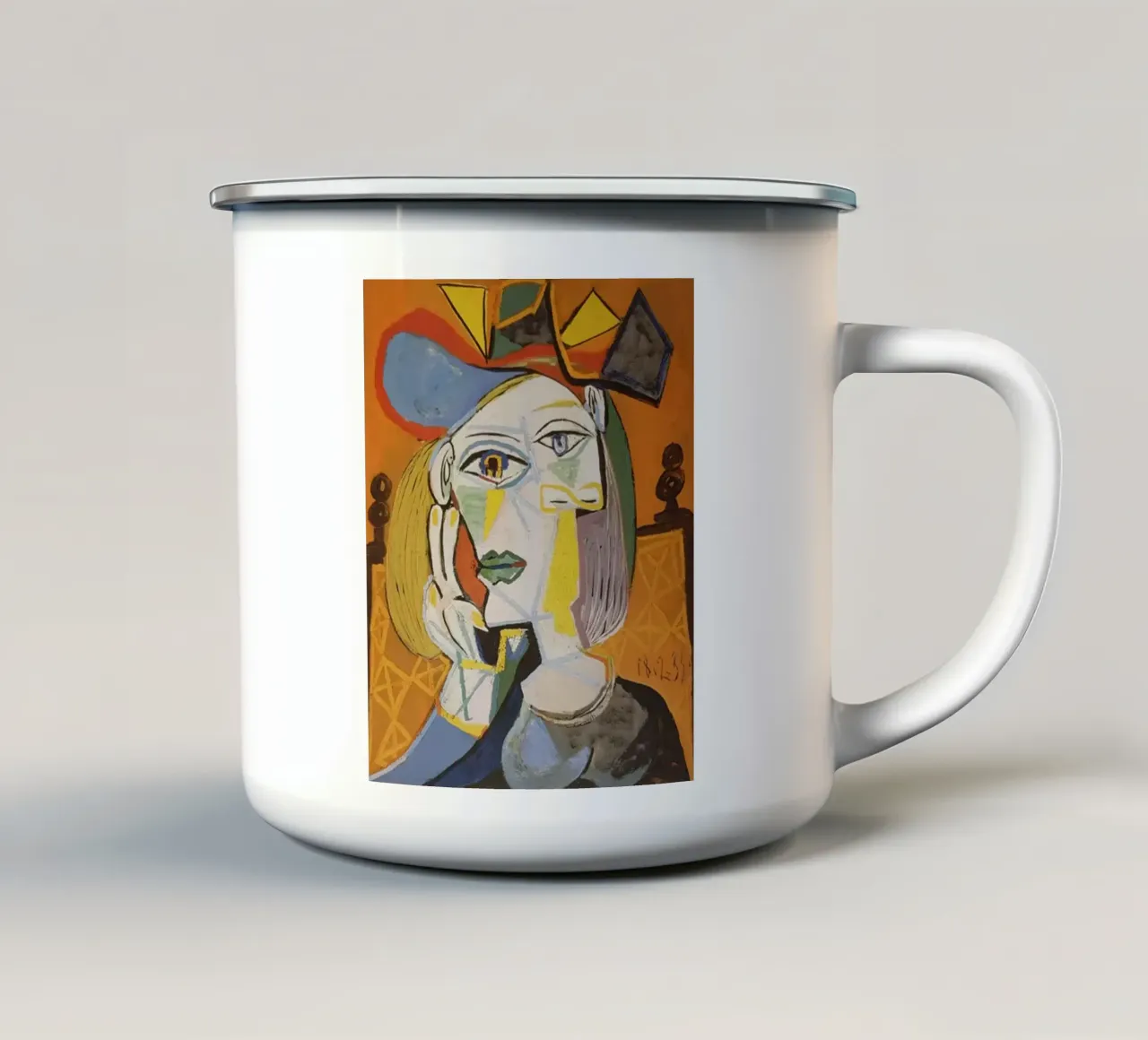 Vecchia donna astratta Picasso tazza in smalto da Günstiger Laden
