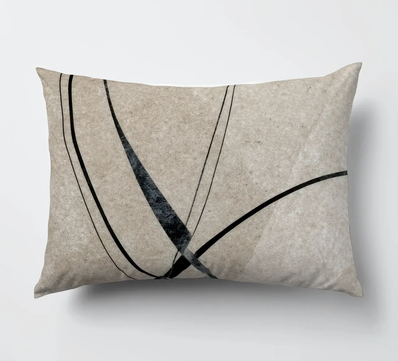 Minimalist Abstract Line Art on Textured Background cuscino da Artbyvo