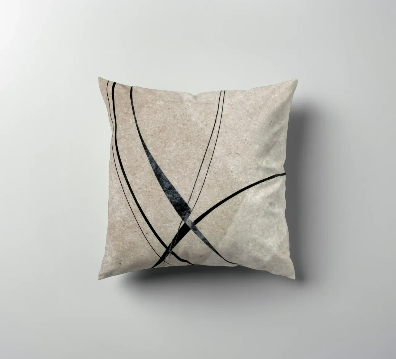 Minimalist Abstract Line Art on Textured Background cuscino da Artbyvo