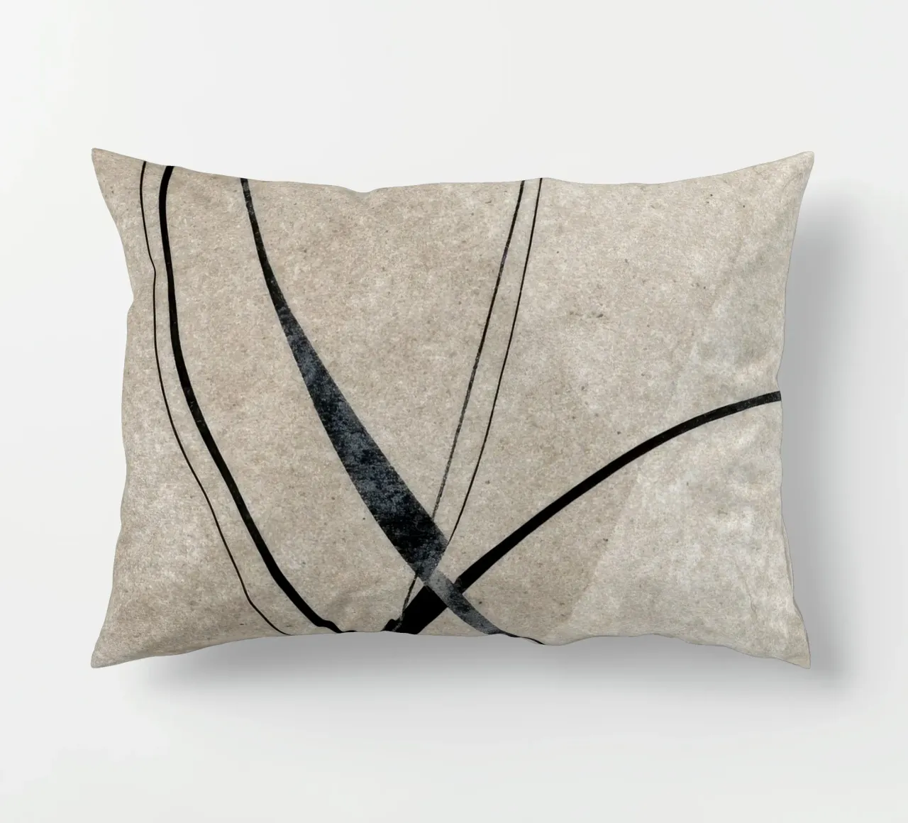 Minimalist Abstract Line Art on Textured Background cuscino da Artbyvo