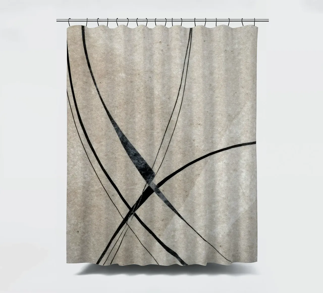 Minimalist Abstract Line Art on Textured Background tenda da doccia da Artbyvo