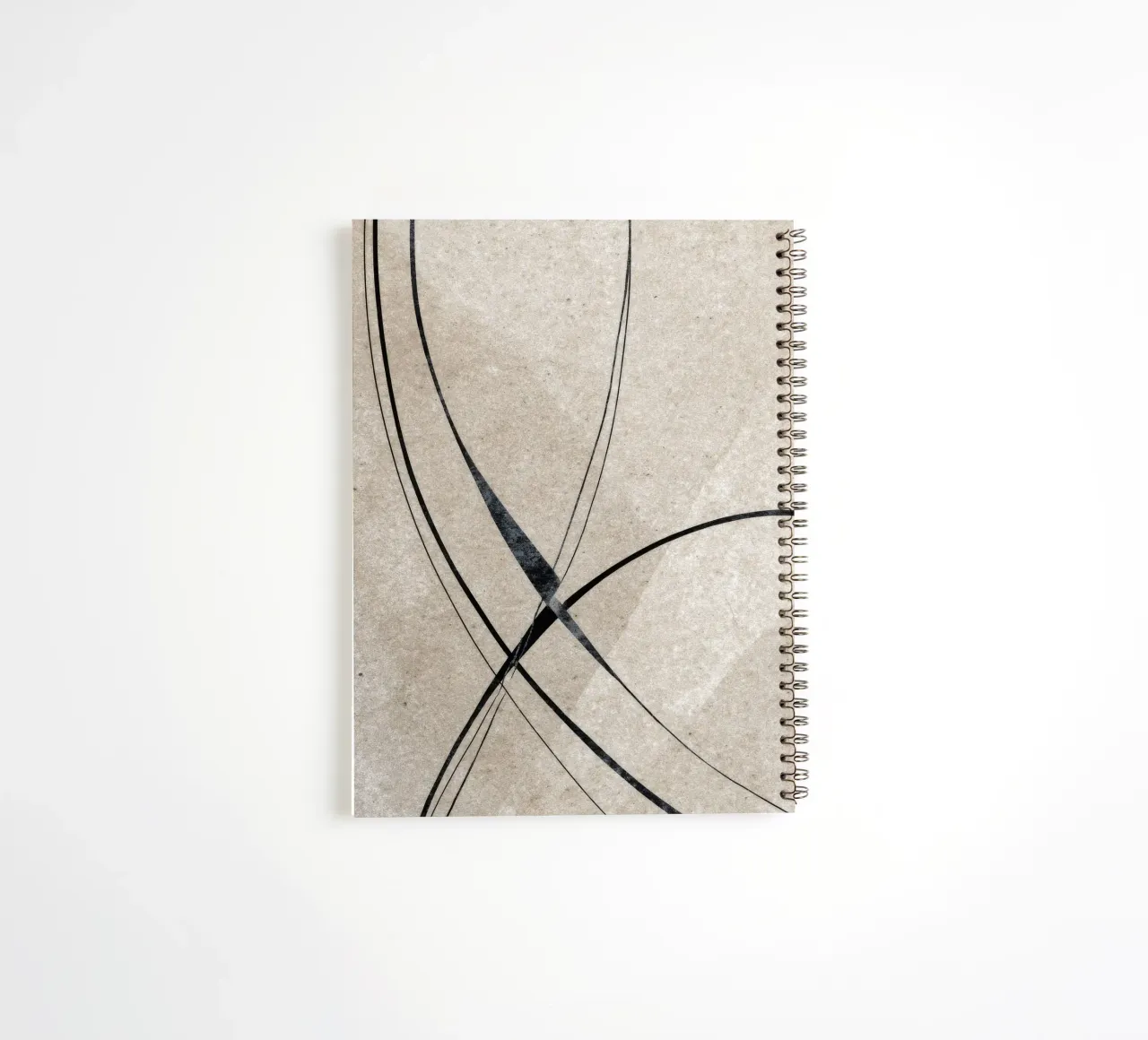 Minimalist Abstract Line Art on Textured Background spiral notebook by Artbyvo