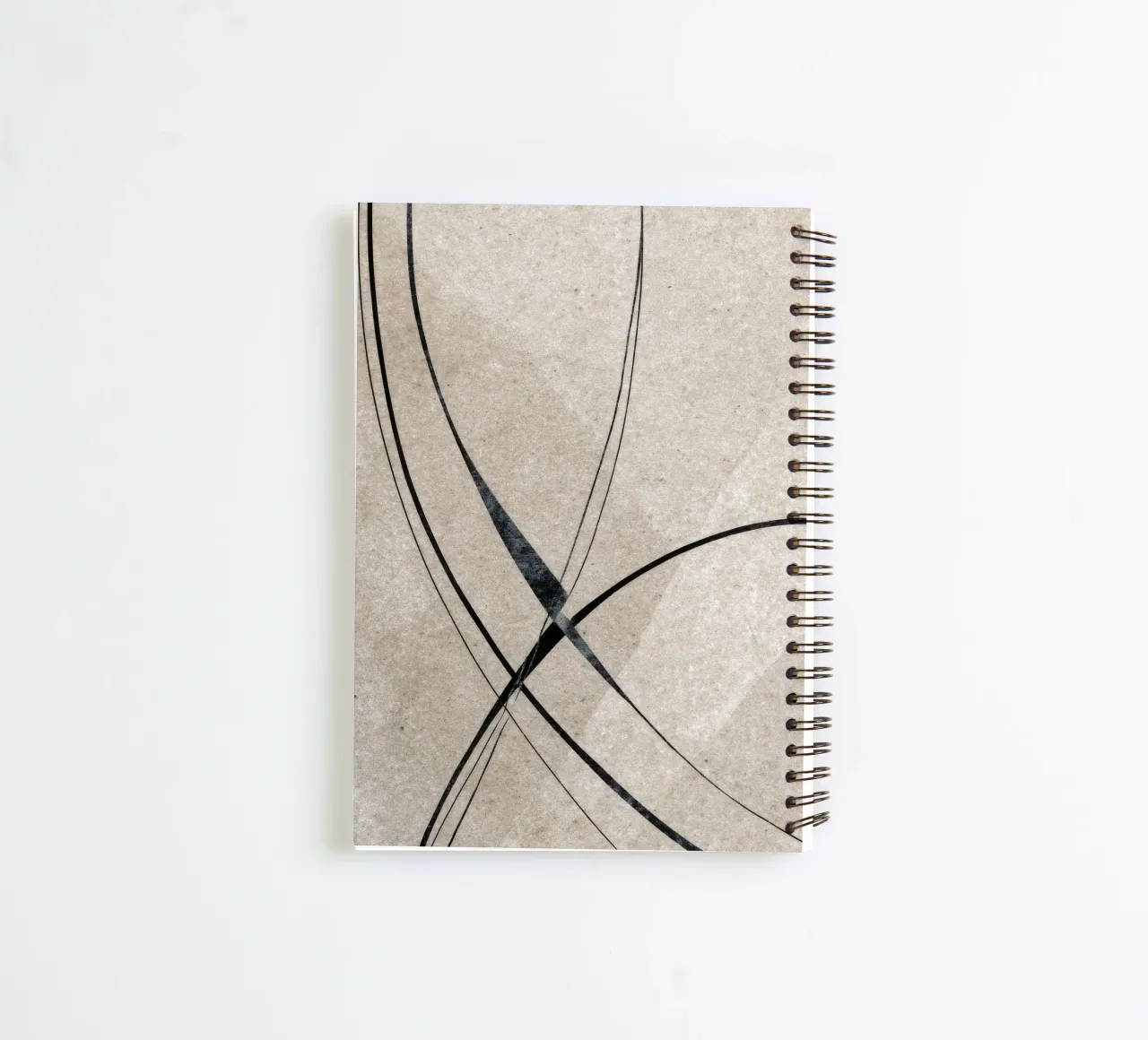 Minimalist Abstract Line Art on Textured Background spiral notebook by Artbyvo