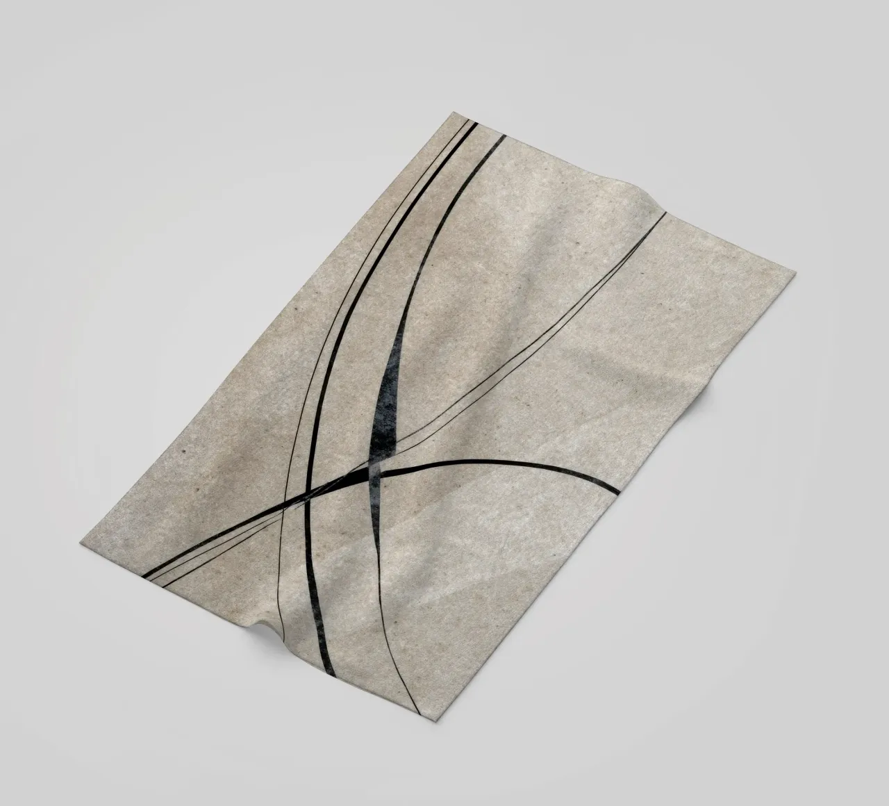 Minimalist Abstract Line Art on Textured Background telo mare da Artbyvo