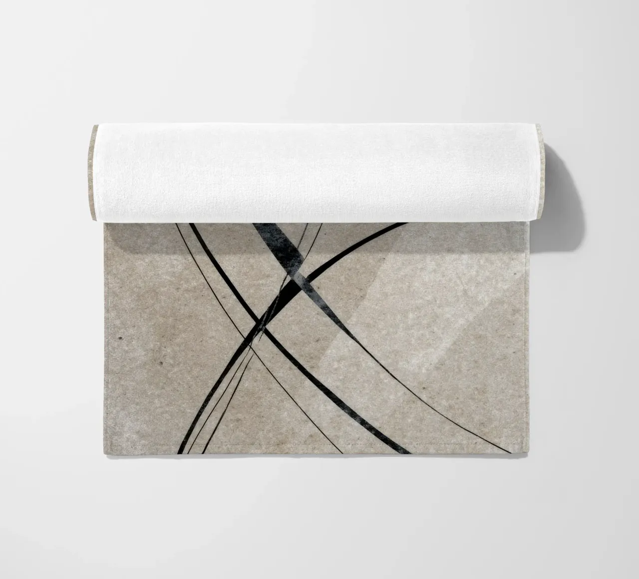 Minimalist Abstract Line Art on Textured Background telo mare da Artbyvo