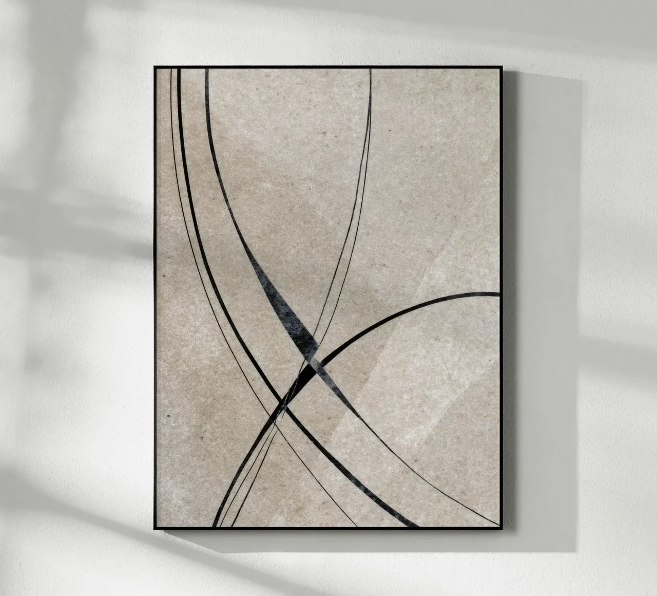 Minimalist Abstract Line Art on Textured Background plexiglass da Artbyvo
