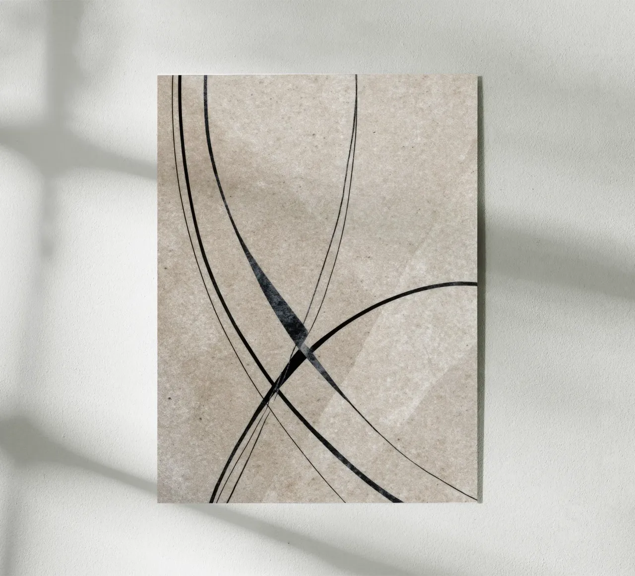 Minimalist Abstract Line Art on Textured Background plexiglass da Artbyvo