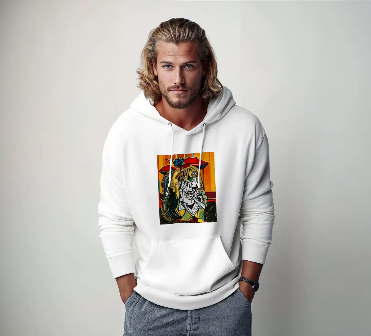Picasso Re astratto felpa con cappuccio da Günstiger Laden