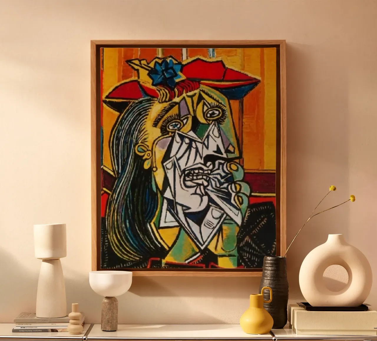 Picasso Koning abstract canvas met Baklijst van Günstiger Laden