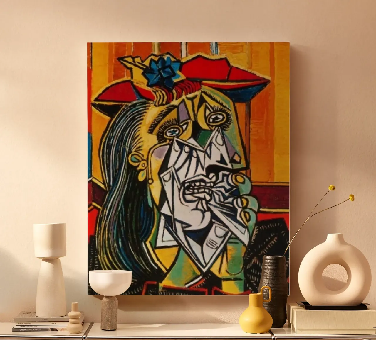 Picasso Koning abstract canvas met Baklijst van Günstiger Laden