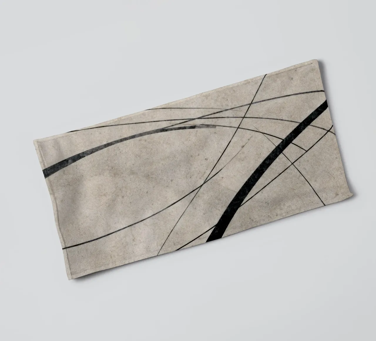 Abstract Minimalist Line Art on Neutral Background towel by Artbyvo