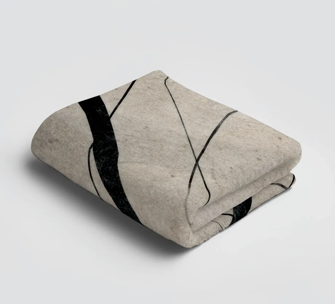 Abstract Minimalist Line Art on Neutral Background towel by Artbyvo