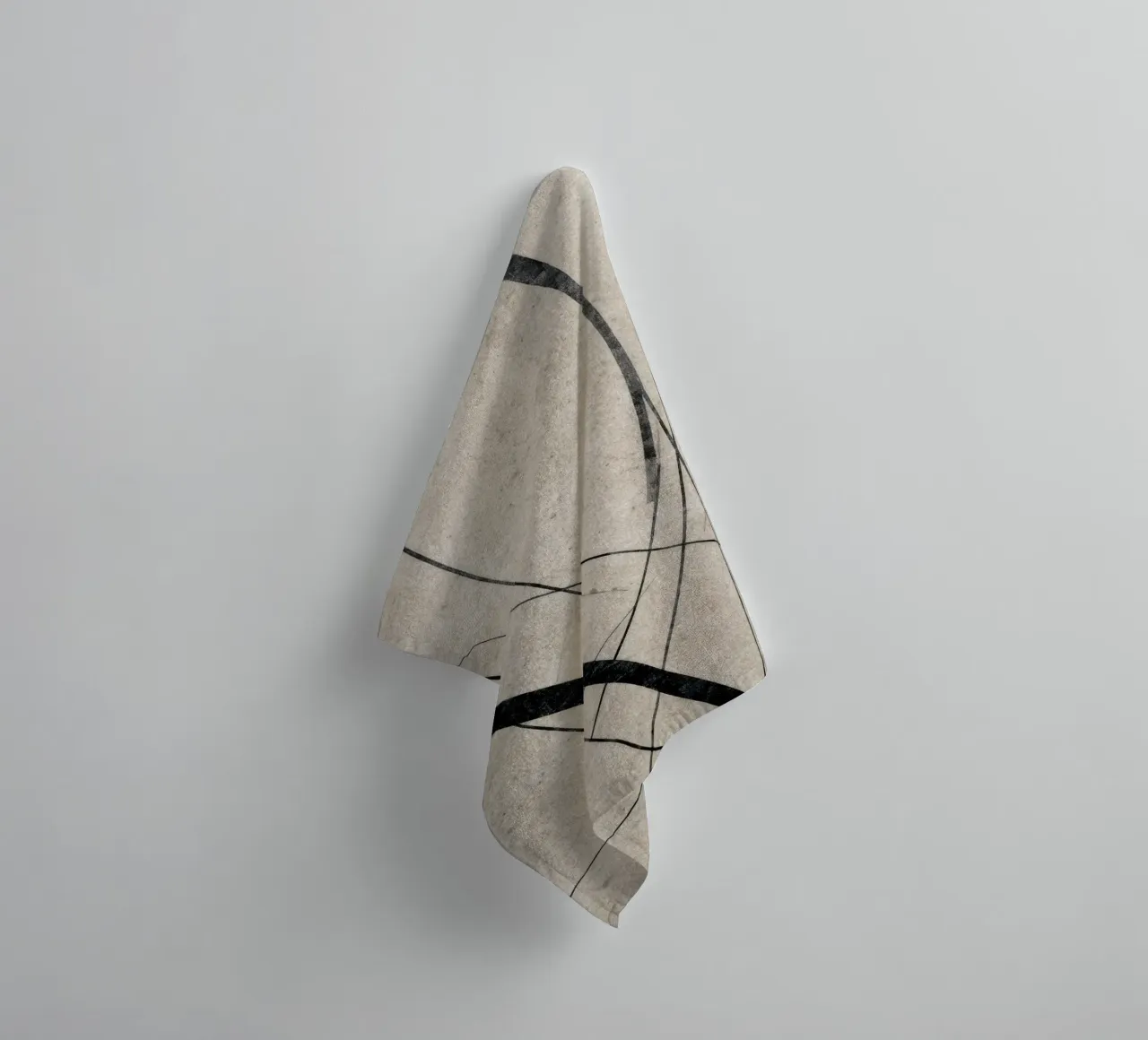 Abstract Minimalist Line Art on Neutral Background towel by Artbyvo