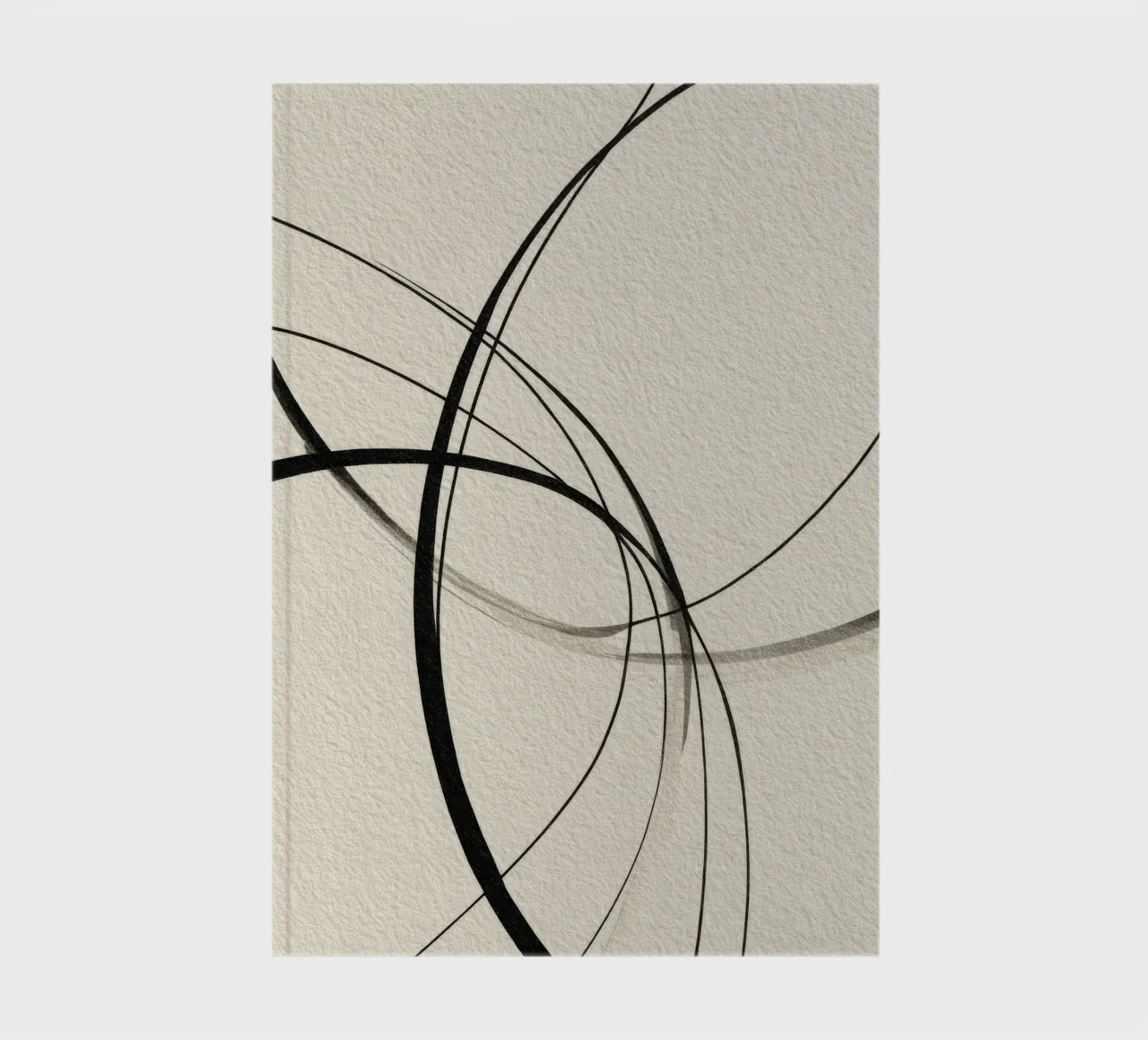 Minimalist Abstract Line Art on Beige Canvas notebook by Artbyvo