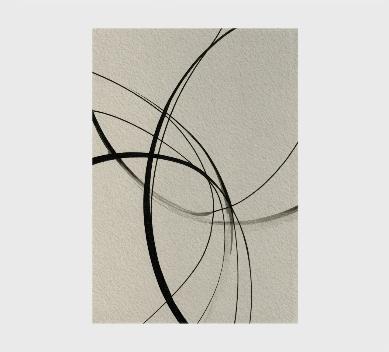 Minimalist Abstract Line Art on Beige Canvas notebook by Artbyvo
