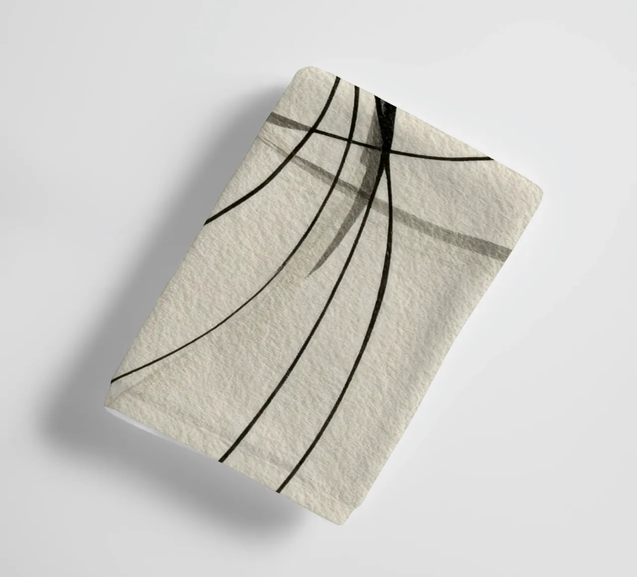 Minimalist Abstract Line Art on Beige Canvas towel by Artbyvo