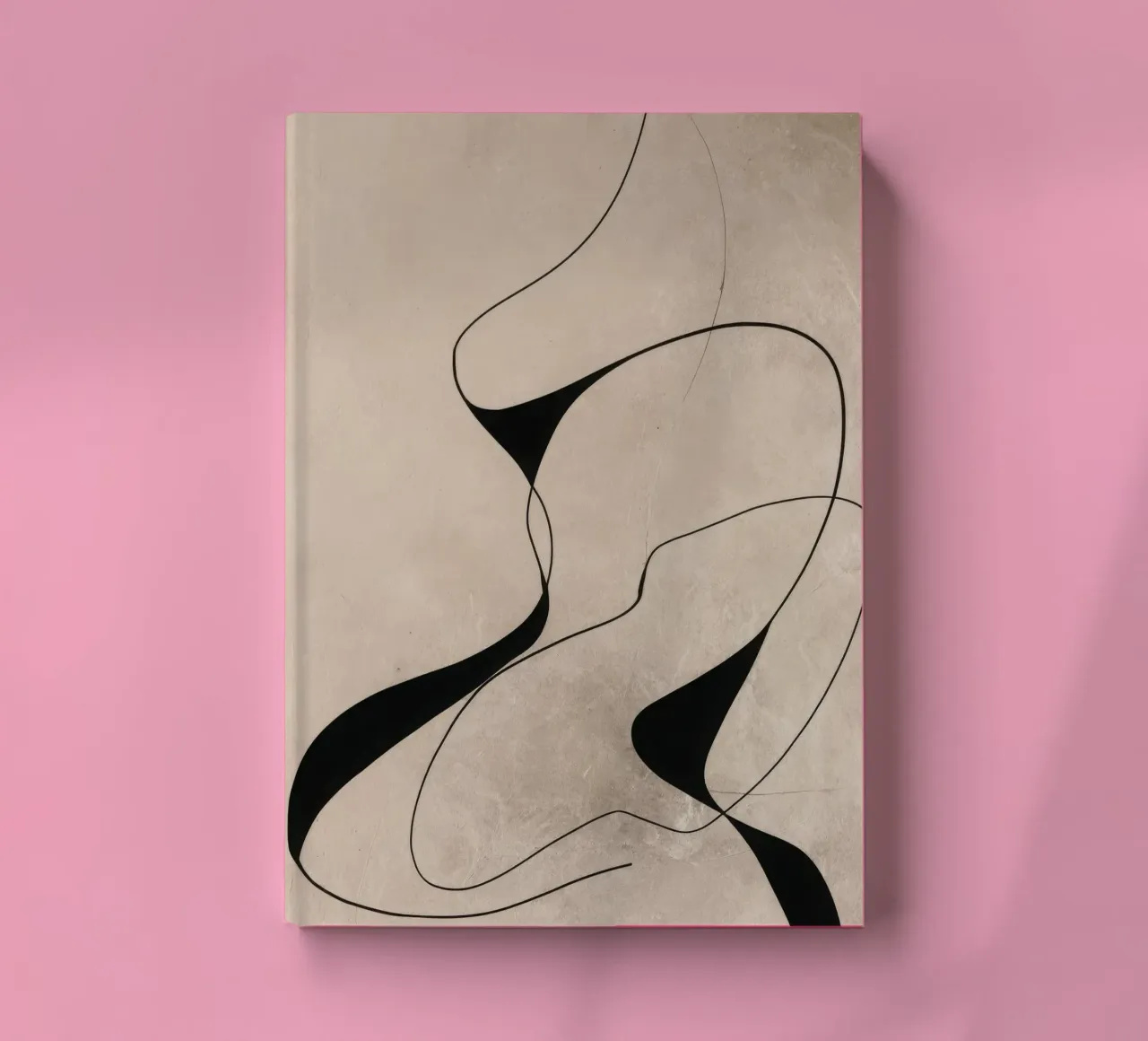 Abstract Minimalist Line Composition on Beige Background notebook by Artbyvo