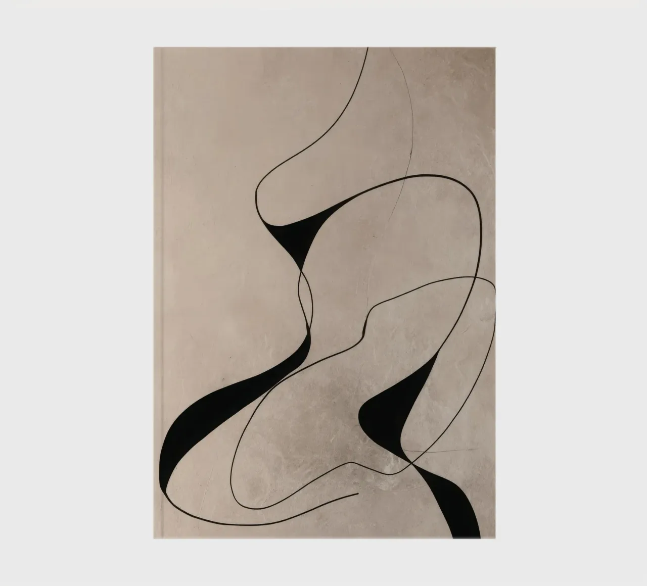 Abstract Minimalist Line Composition on Beige Background notebook by Artbyvo